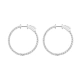 Certified 14K Gold 1ct Natural Diamond G-SI Round Inside Out 26mm Hoop Earrings