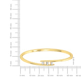 Certified 14K Gold  0.35ct Natural Diamond Baguette-Hinged Bangle Stackable Bracelet