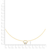 Certified 14K Gold  0.4ct Natural Diamond Baguette Knot Open Oval  Necklace