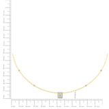 Certified 14K Gold  0.3ct Natural Diamond Princess Baguette Square Station Necklace