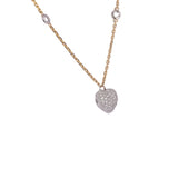 Certified 18K Gold Natural Diamond G-VS Designer Heart Charm Yellow Necklace