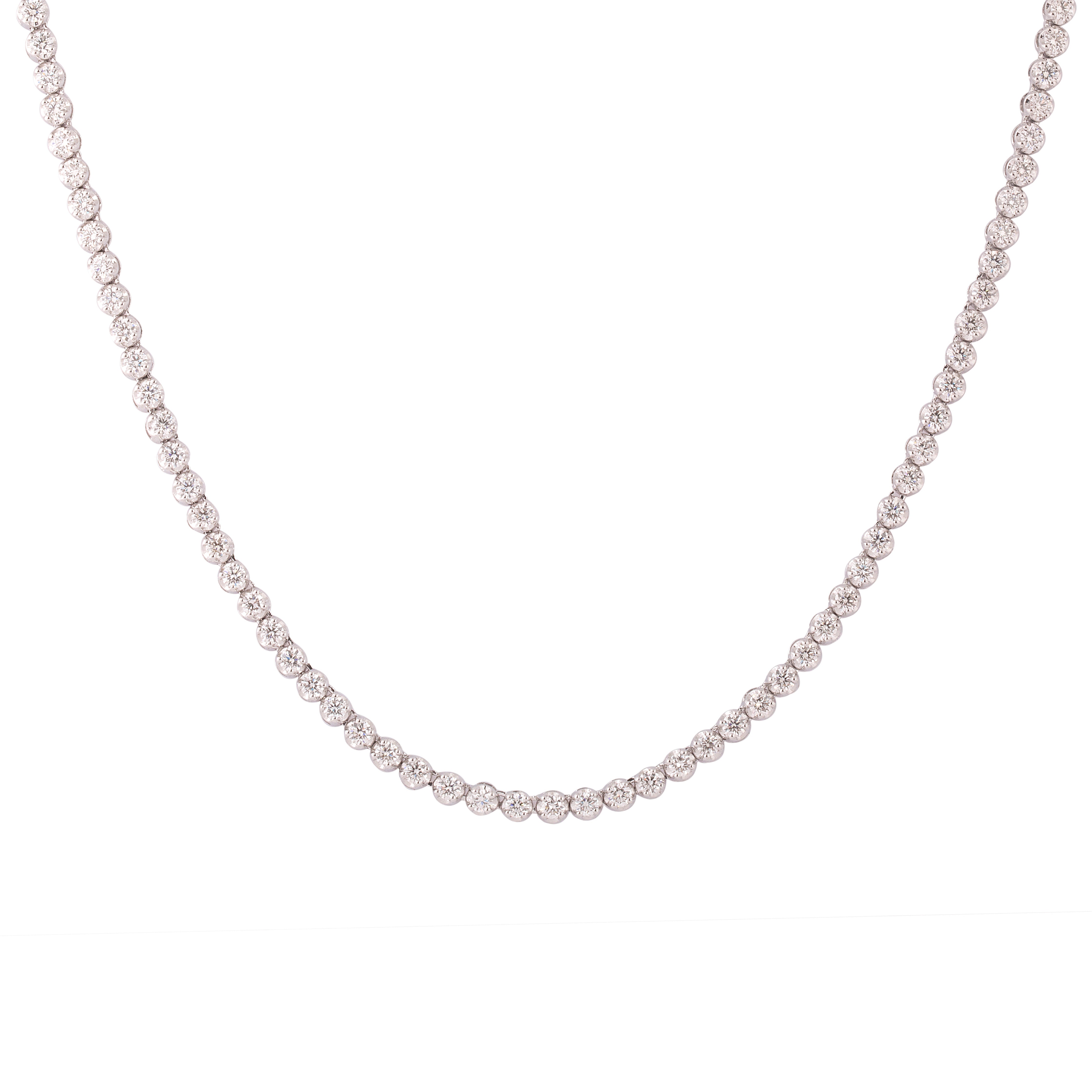 Certified 18K Gold 4.5ct Natural Diamond FG-VVS Wedding Tennis White Necklace