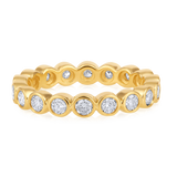 Certified 14K Gold 1.02ct Natural Diamond Full Eternity Bezel Beaded Band Ring