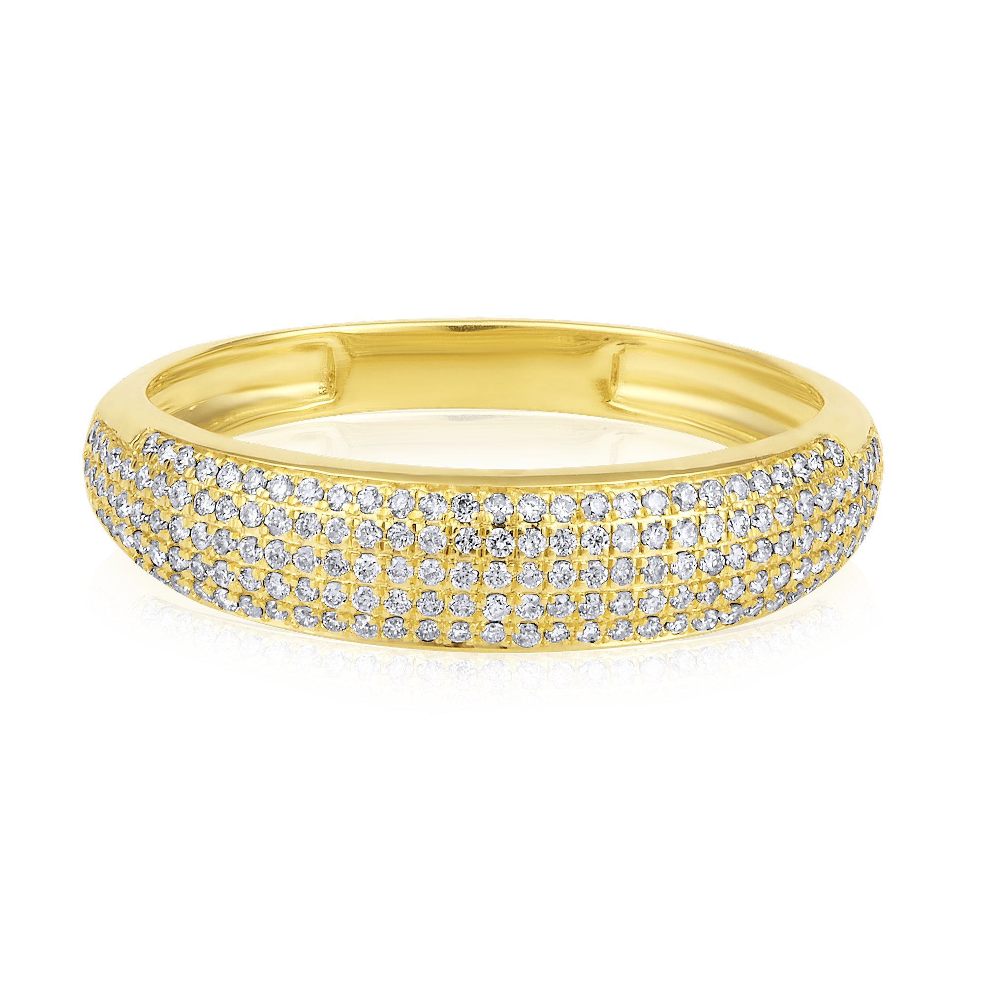 Certified 14K Gold 0.3ct Natural Diamond Vintage Half Wed Eternity Band Ring