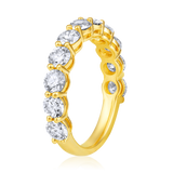 Certified 14K Gold 2.3ct Natural Diamond Shared Prond Eternity Band Thick Ring