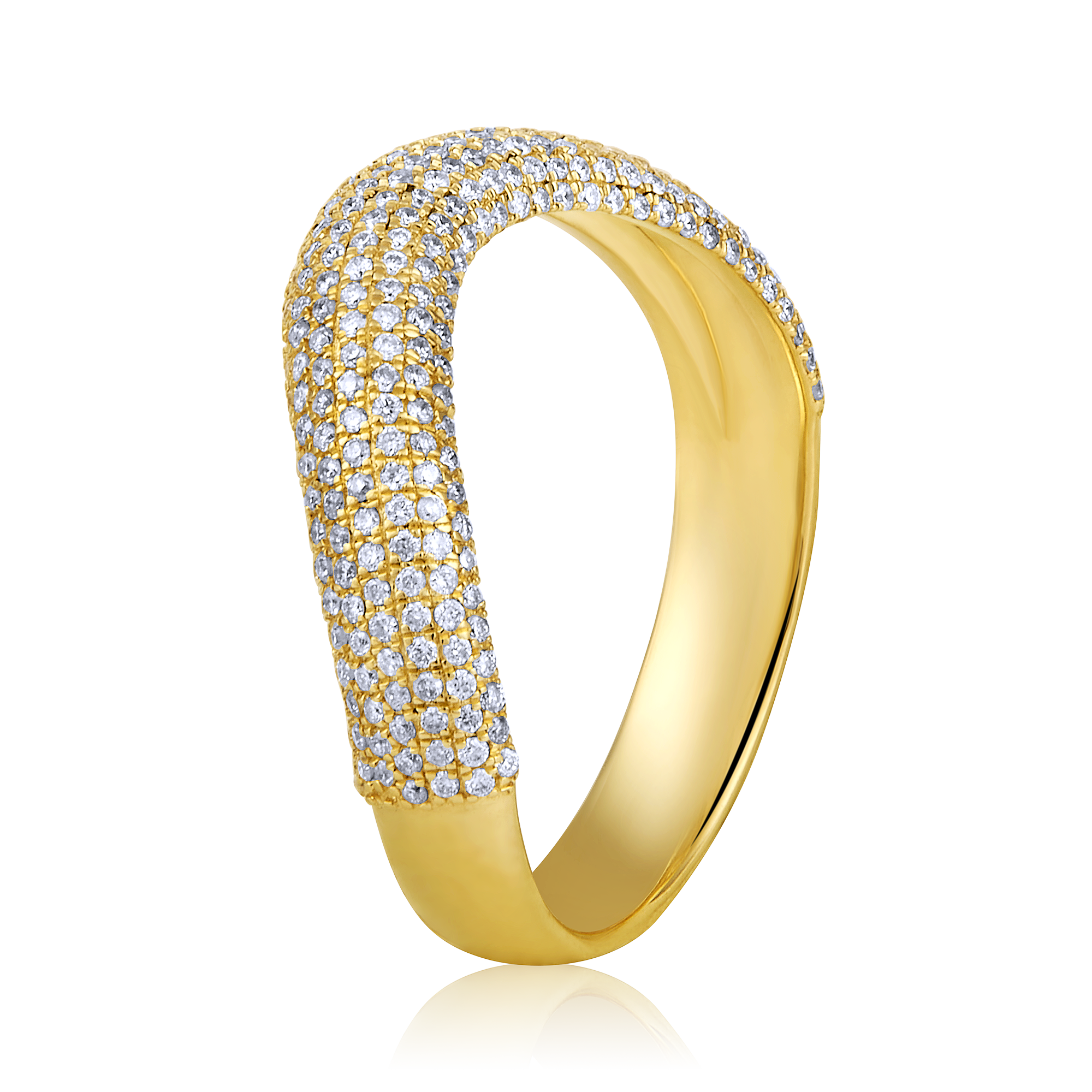 Certified 14K Gold 0.44ct Natural Diamond Wed Eternity Band Full Curved Ring