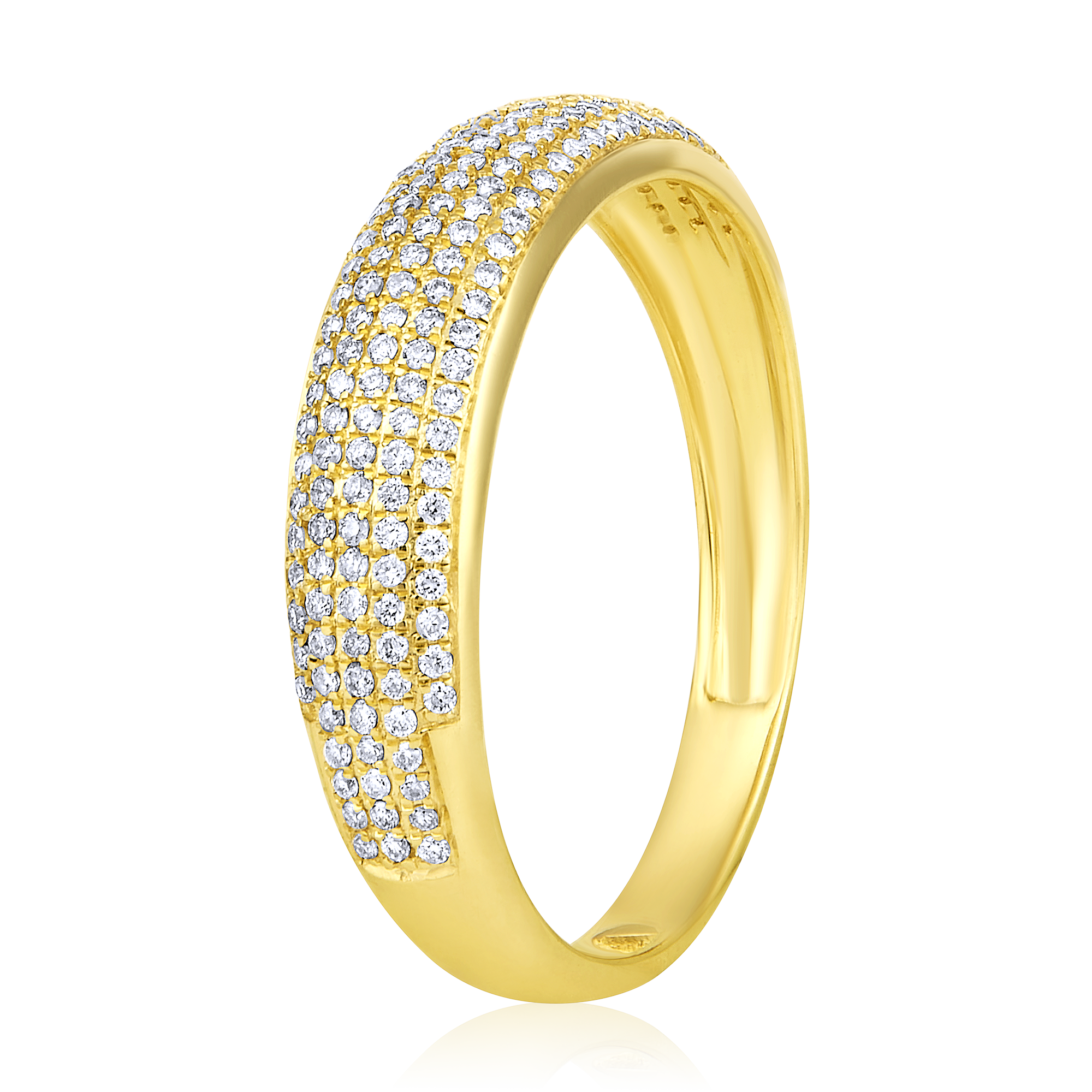 Certified 14K Gold 0.3ct Natural Diamond Vintage Half Wed Eternity Band Ring