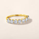 Certified 14K Gold 1.7ct Natural Diamond Half Eternity Band Wedding Stack Ring