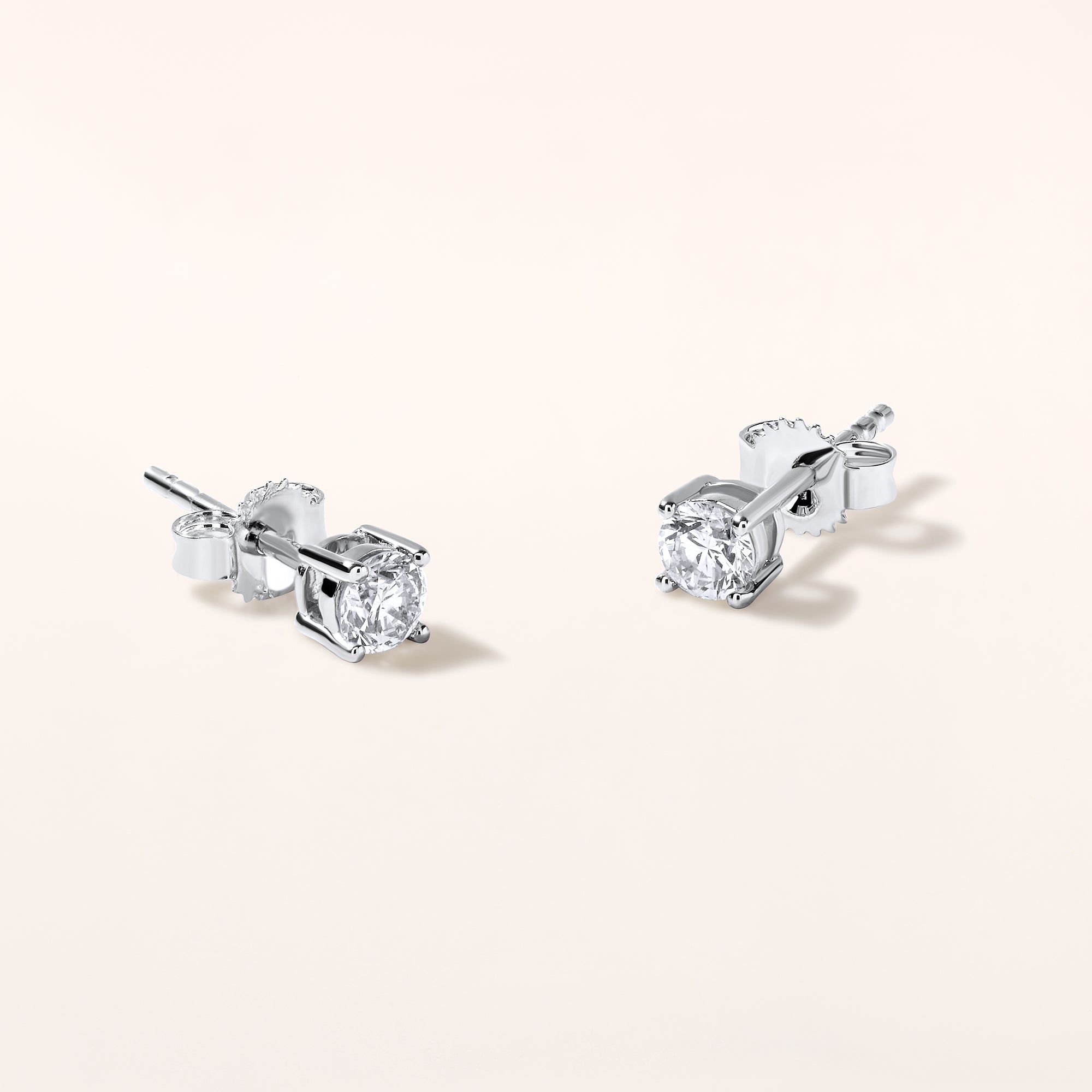 Certified 14K Gold 0.4ct Natural Diamond Classic Solitaire Stud Earrings