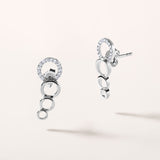 Certified 14K Gold 0.14ct Natural Diamond Bubble Creative Climber Earrings