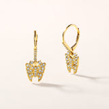 Certified 14K Gold 0.5ct Natural Diamond Butterfly Charm Drop Huggie Earrings