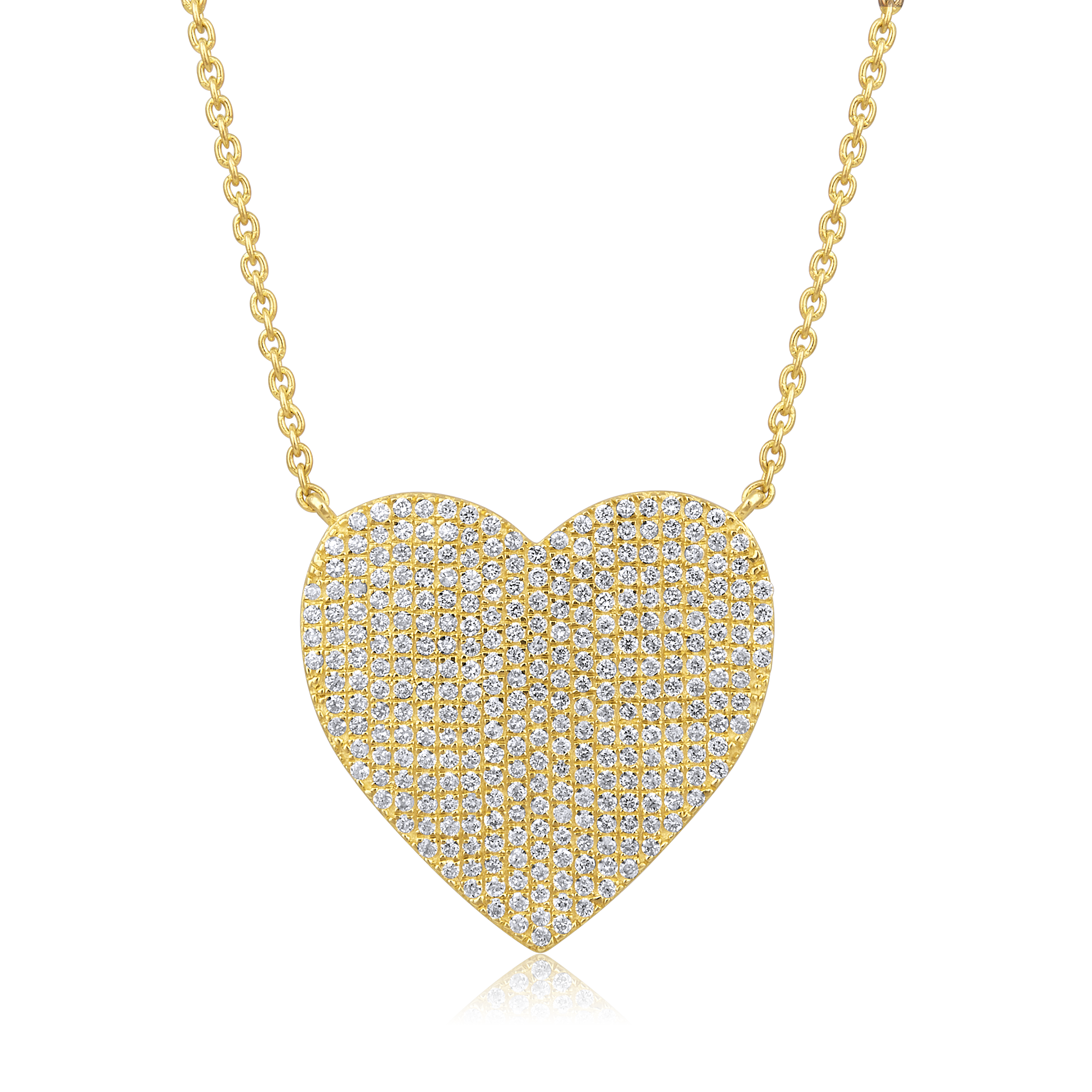 Certified 14K Gold 0.5ct Natural Diamond Heart Love Valentine Pendant Necklace