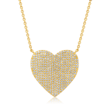 Certified 14K Gold 0.5ct Natural Diamond Heart Love Valentine Pendant Necklace