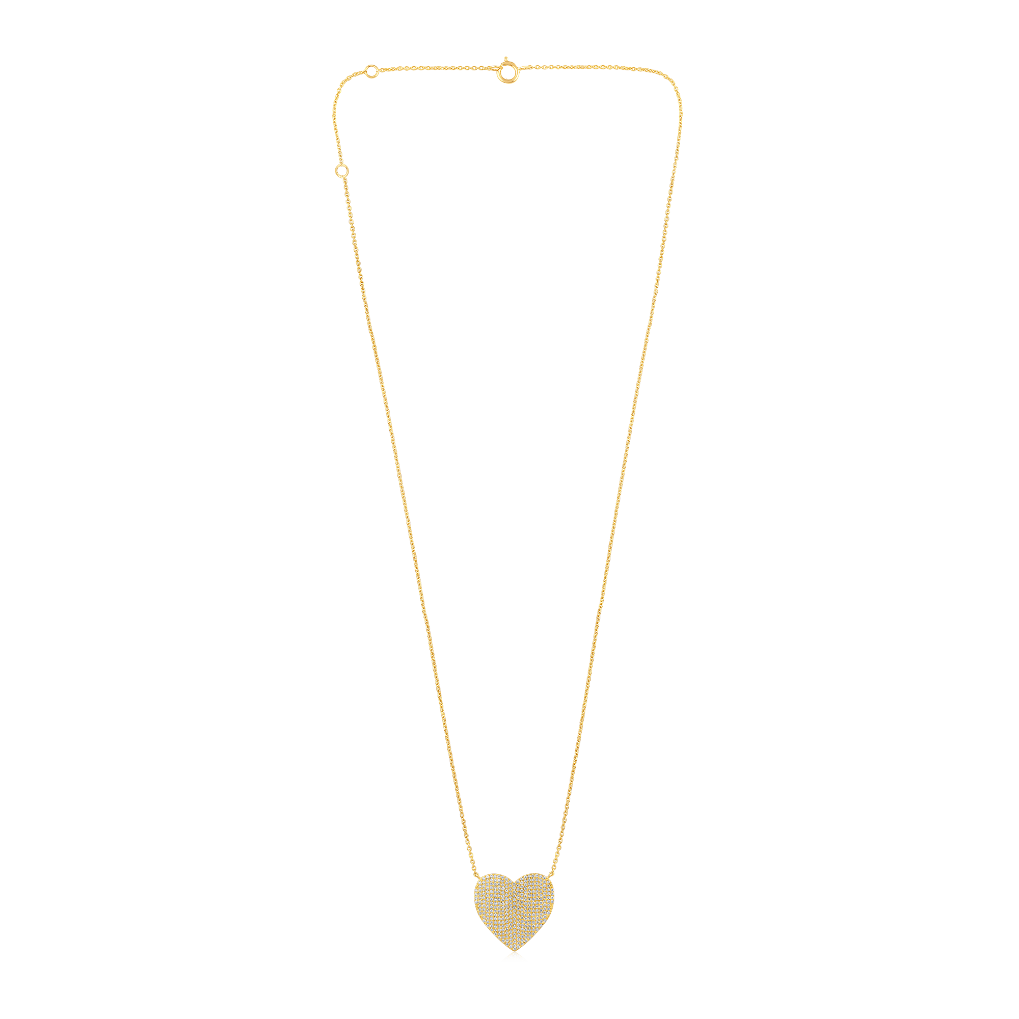 Certified 14K Gold 0.5ct Natural Diamond Heart Love Valentine Pendant Necklace