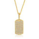 Certified 14K Gold 0.3ct Natural Diamond Infinity Dog Tag Stud Pendant Necklace