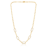 Certified 14K Gold 0.8ct Natural Diamond Paperclip Link Chain Designer Necklace