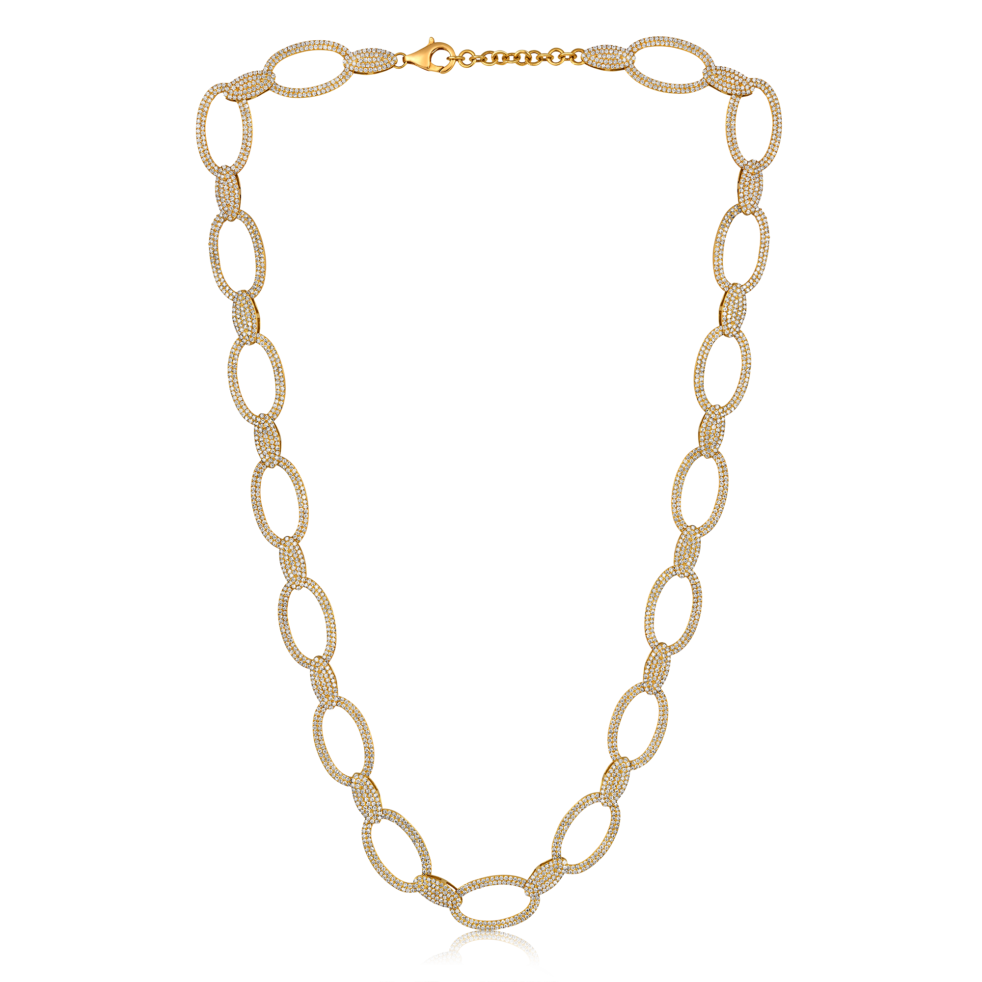 Certified 14K Gold 4.6ct Natural Diamond Heavy Link Chain Paperclip Necklace