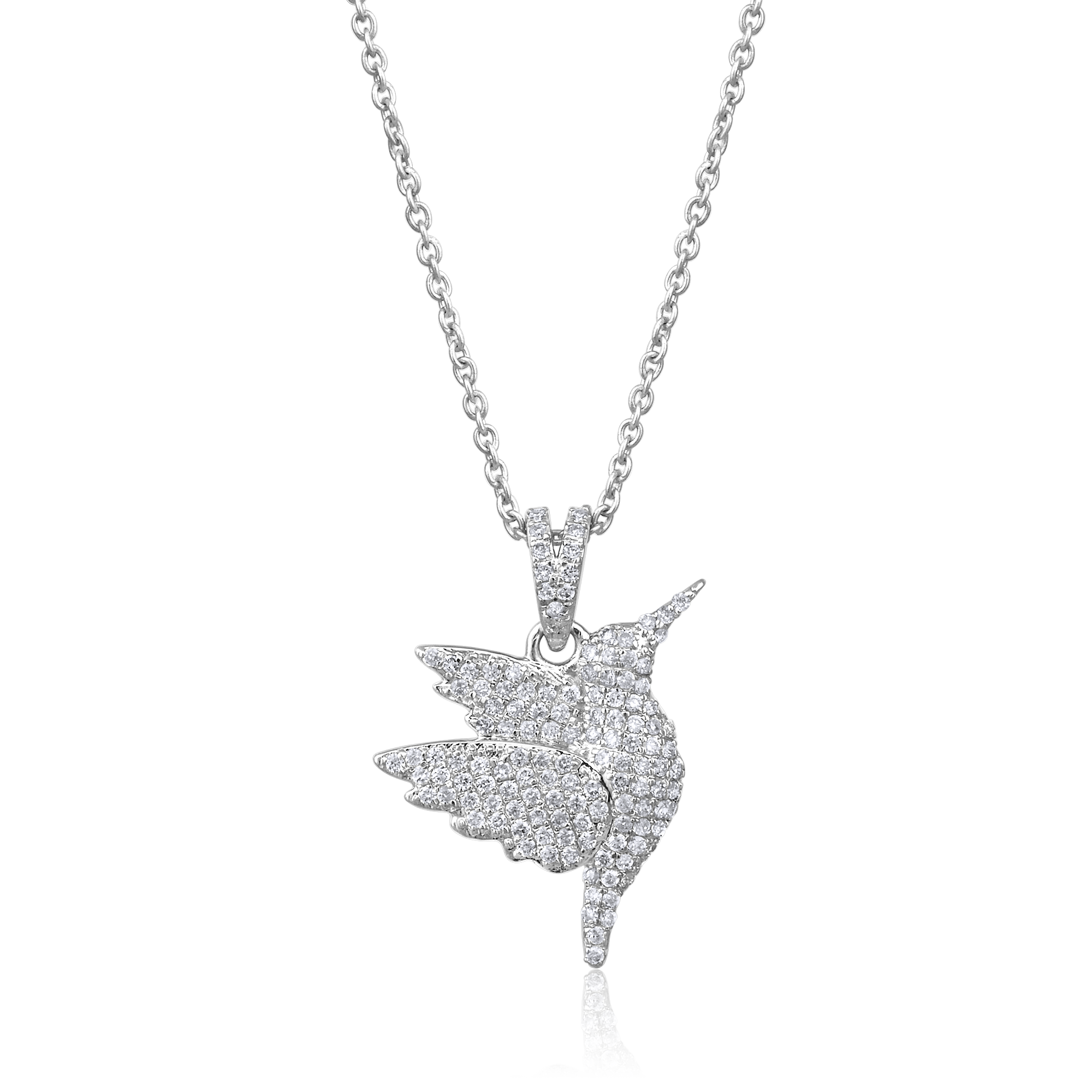 Certified 14K Gold 0.3ct Natural Diamond Hummingbird Petite Pendant Necklace