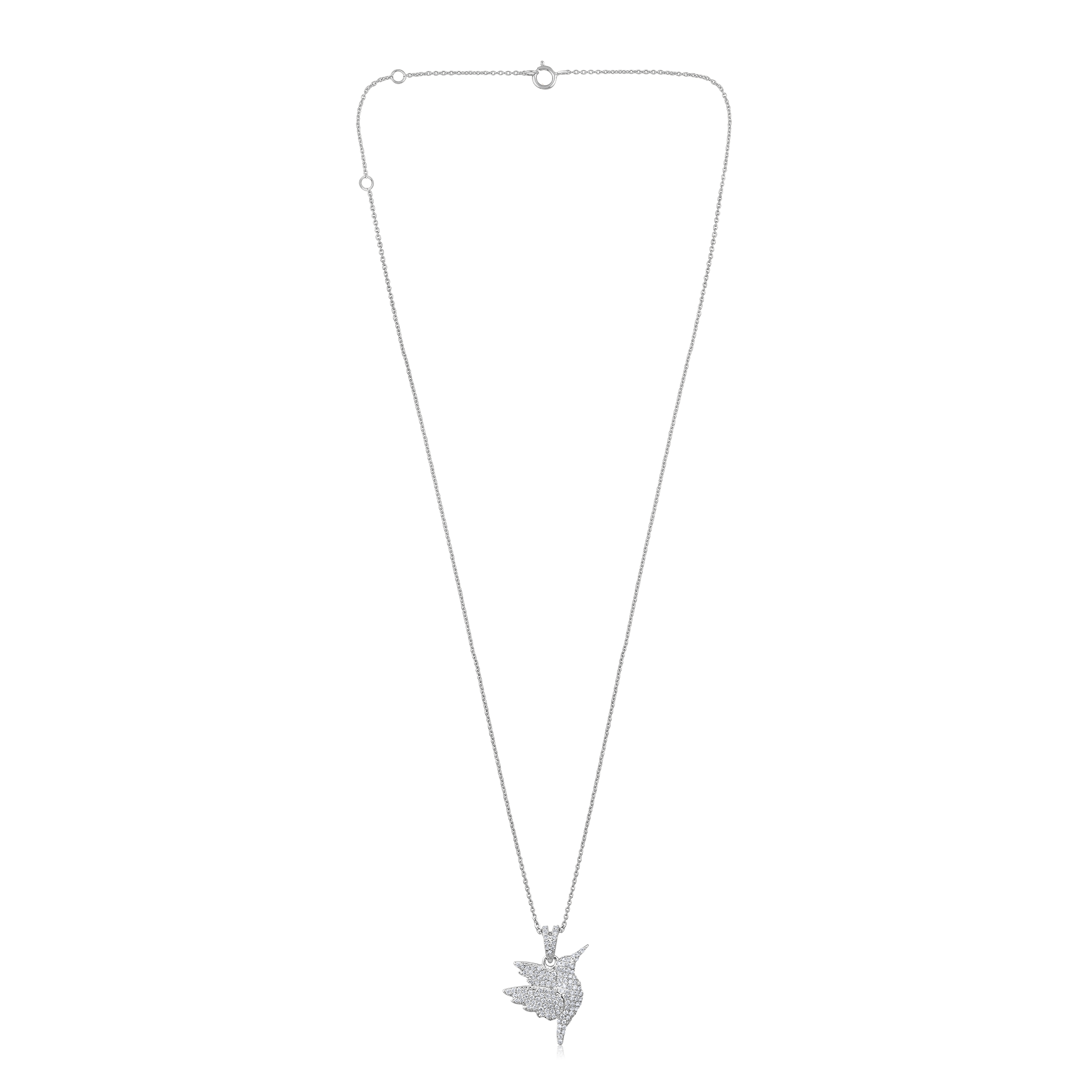 Certified 14K Gold 0.3ct Natural Diamond Hummingbird Petite Pendant Necklace