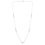 Certified 14K Gold 0.8ct Natural Diamond Tennis Station By Yard Bezel Necklace