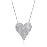 Certified 14K Gold 0.44ct Natural Diamond Pointed Heart Love Pendant Necklace