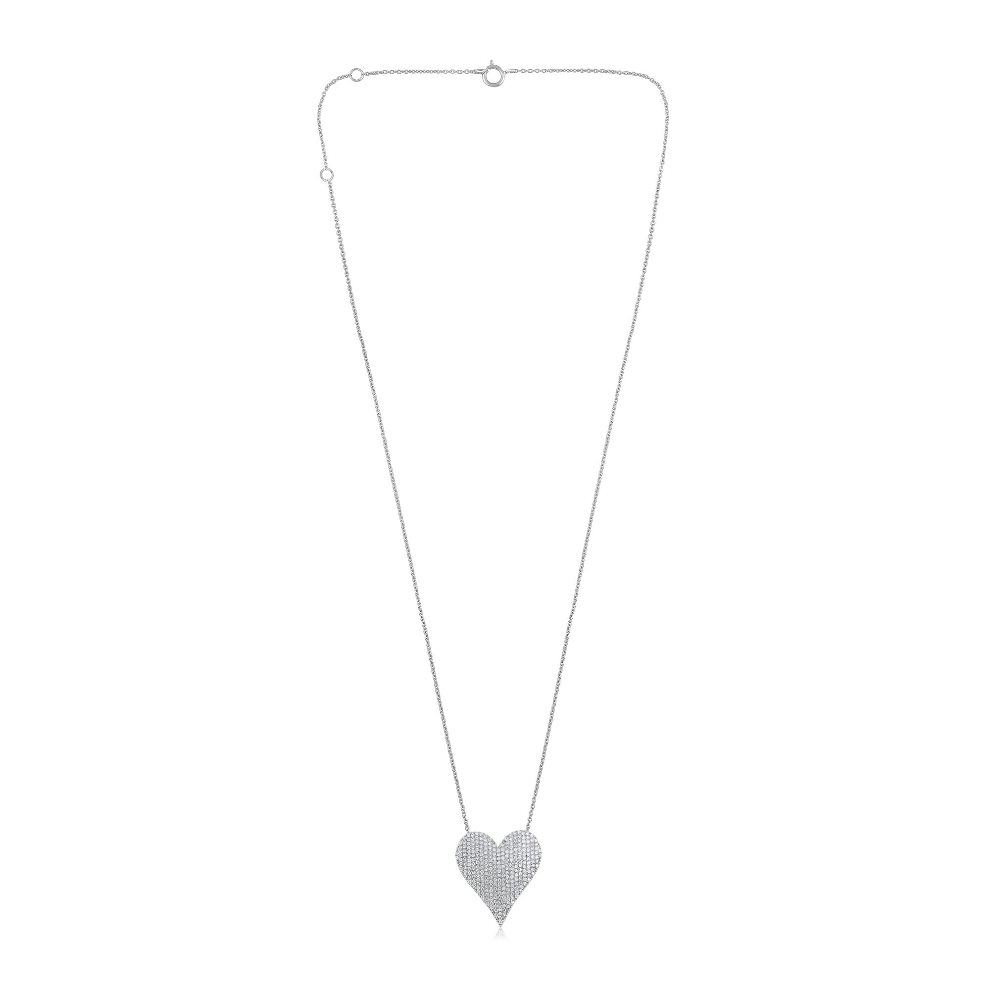 Certified 14K Gold 0.44ct Natural Diamond Pointed Heart Love Pendant Necklace