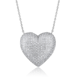 Certified 14K Gold 0.6ct Natural Diamond Heart Love Delicate Pendant Necklace