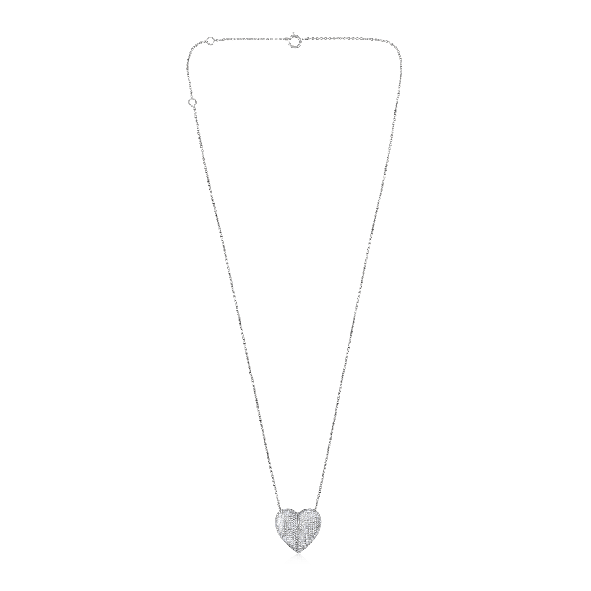 Certified 14K Gold 0.6ct Natural Diamond Heart Love Delicate Pendant Necklace