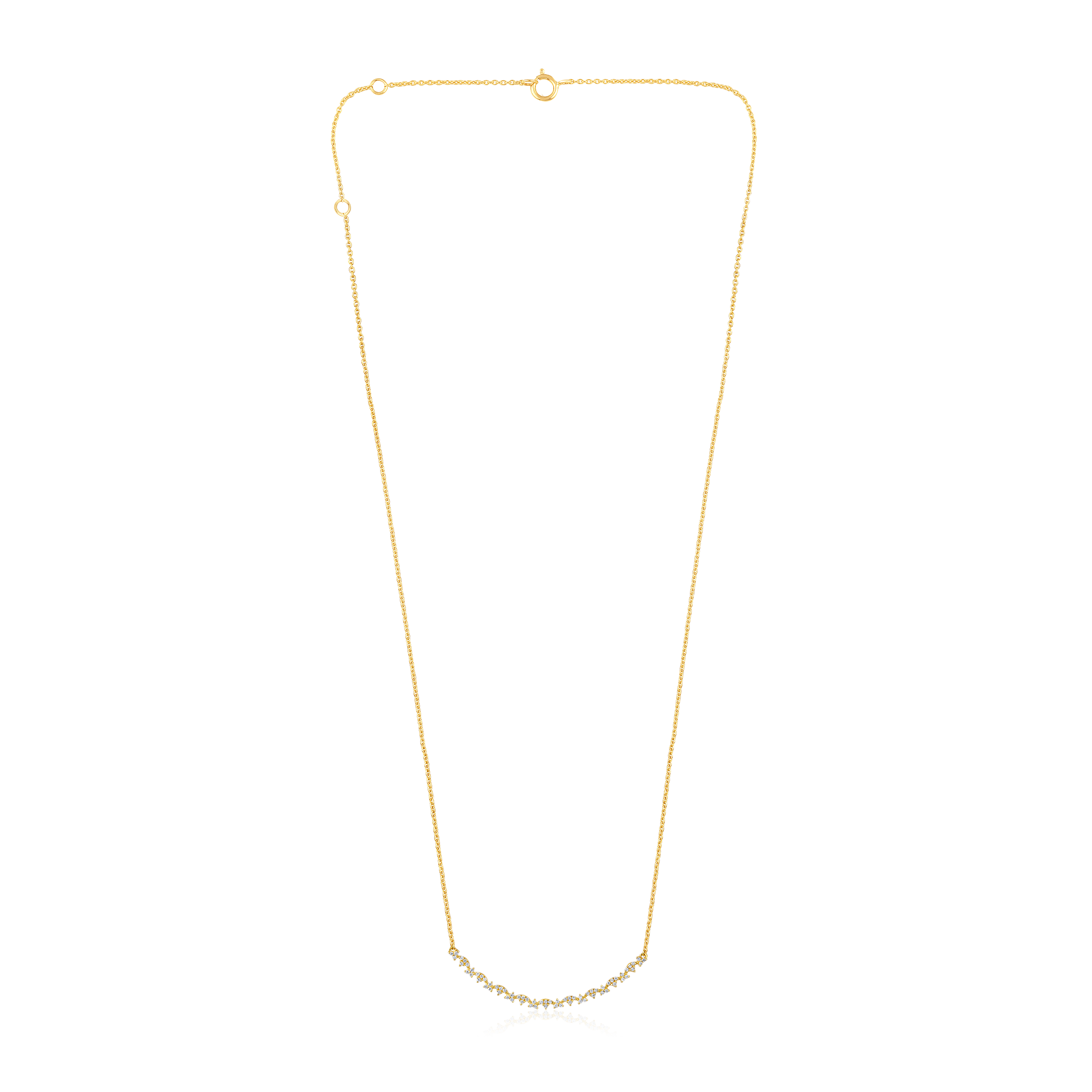 Certified 14K Gold 0.13ct Natural Diamond Elegant Trio Trinity Inspired Necklace