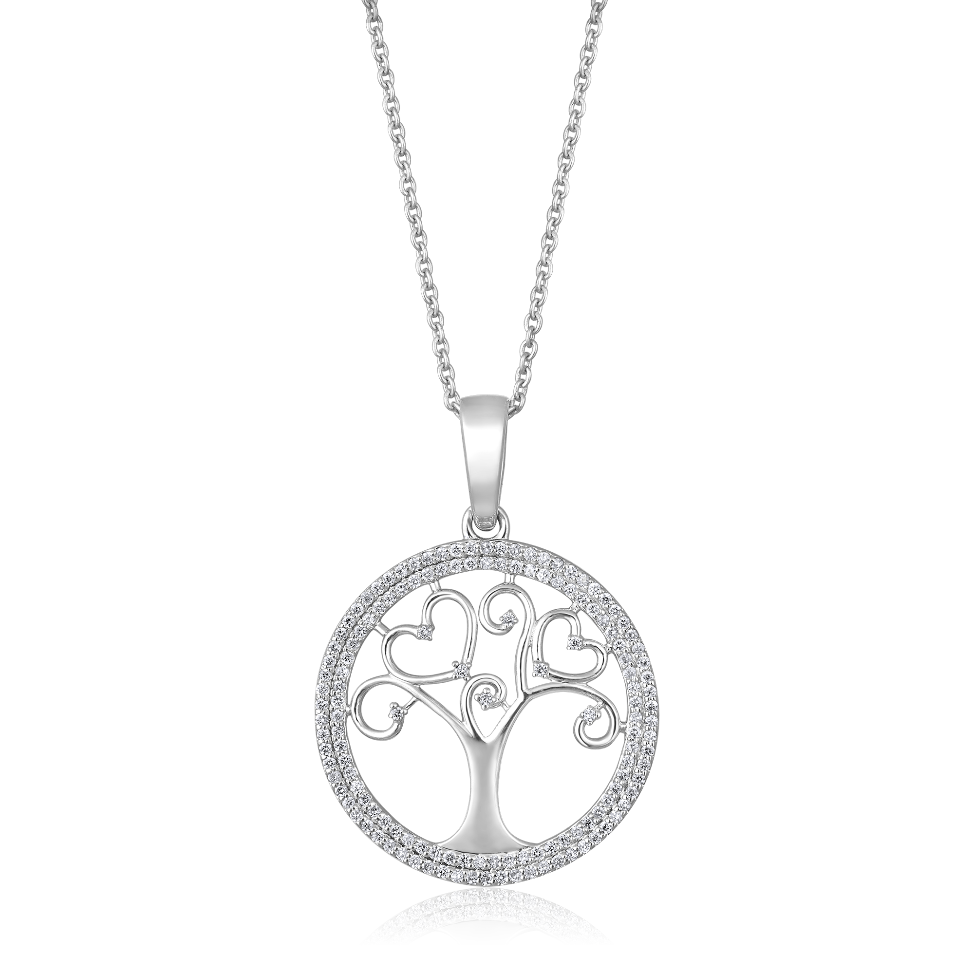 Certified 14K Gold 0.24ct Natural Diamond Tree Of Life Delicate Pendant Necklace