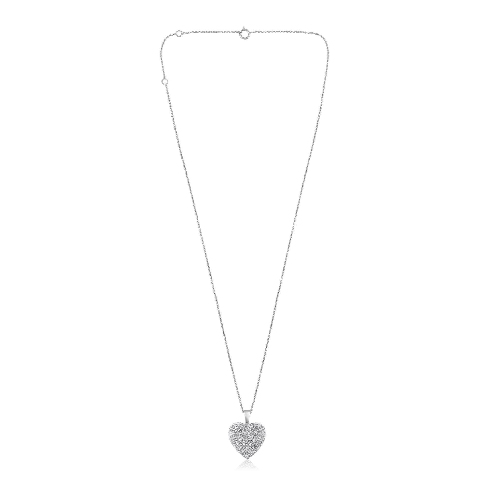 Certified 14K Gold 0.32ct Natural Diamond Heart Love Valentine Pendant Necklace