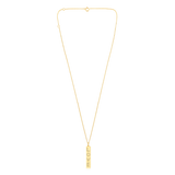 Certified 14K Gold 0.1ct Natural Diamond Love Long Bar Charm Pendant Necklace