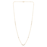 Certified 14K Gold 0.14ct Natural Diamond Multi Stone Station By Yard Necklace