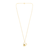 Certified 14K Gold 0.11ct Natural Diamond Twin Heart Love Charm Pendant Necklace