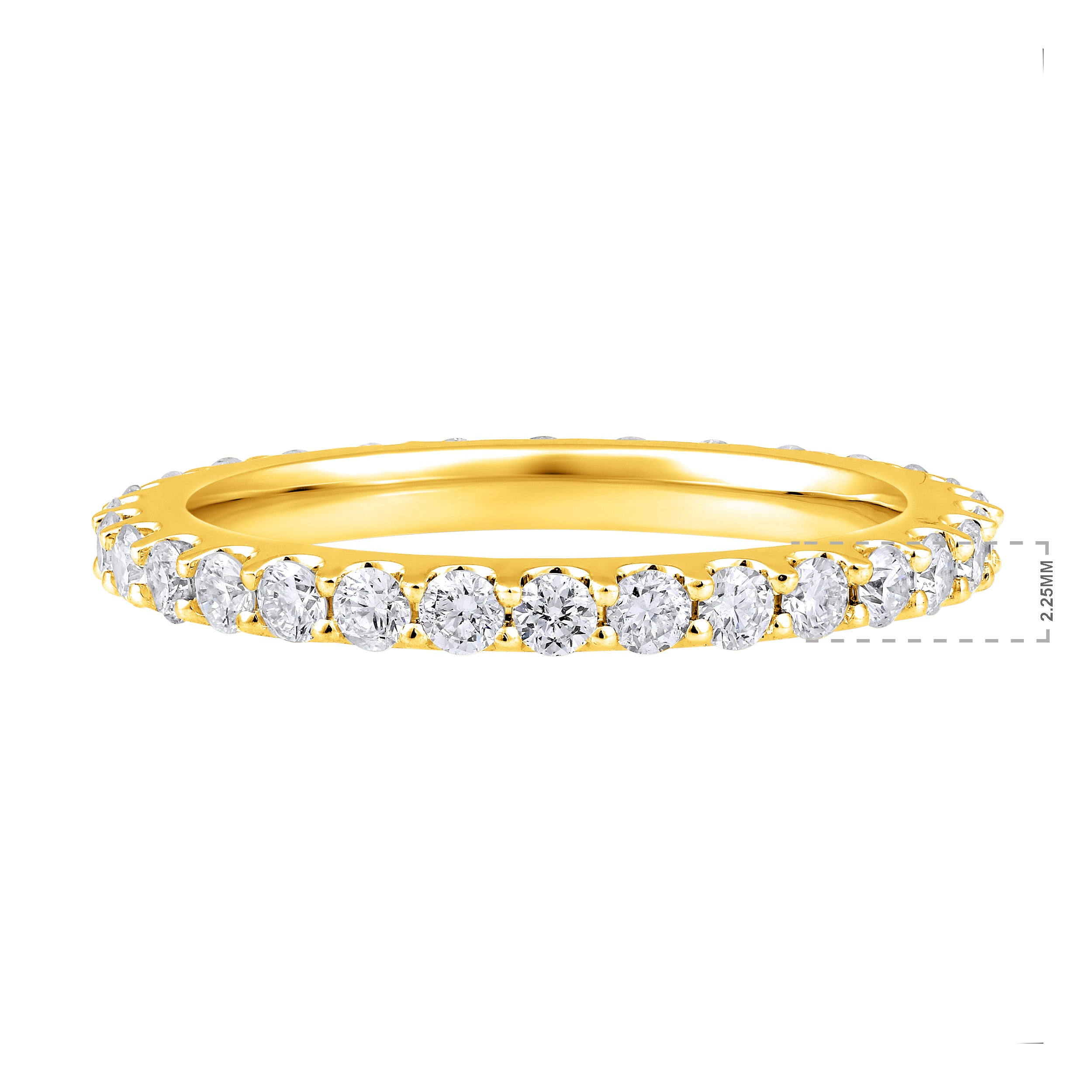 Certified 14K Gold 1ct Natural Diamond Full Eternity Band Wedding Stack Ring