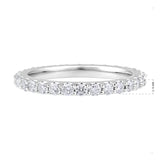 Certified 14K Gold 0.6ct Natural Diamond F-I1 Wedding Thin Single Full Band White Ring