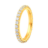 Certified 14K Gold 1.6ct Natural Diamond Full Eternity Band Wedding Stack Ring