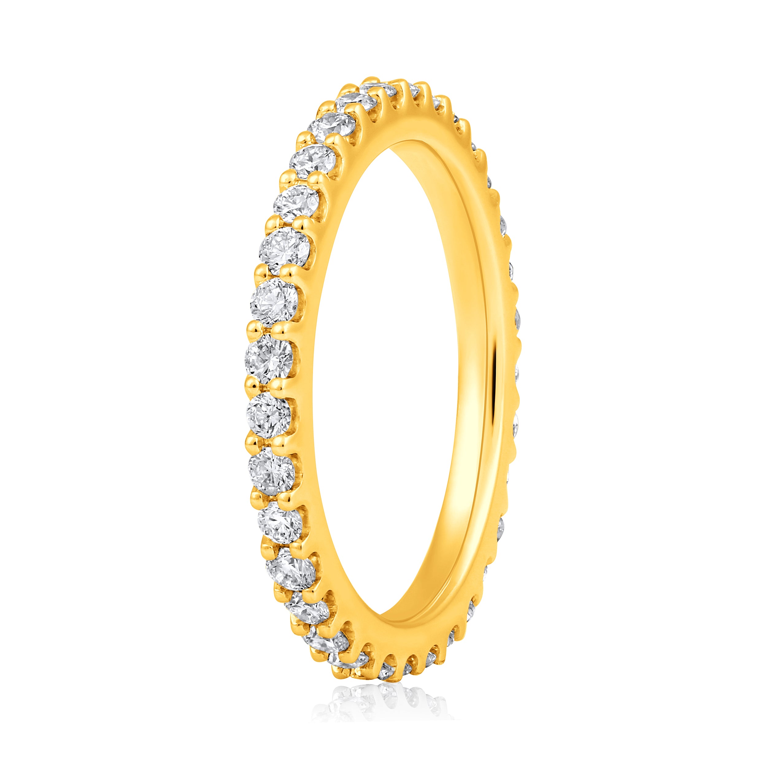 Certified 14K Gold 0.8ct Natural Diamond Full Eternity Band Wedding Stack Ring