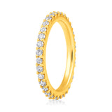 Certified 14K Gold 0.8ct Natural Diamond Full Eternity Band Wedding Stack Ring