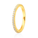 Certified 14K Gold 0.5ct Natural Diamond Oval Bezel Stack Wedding Band Ring