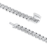 Certified 14K Gold Natural Diamond 5mm Cuban Big Clasp Bracelet