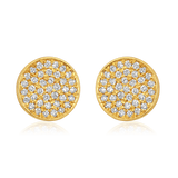 Certified 14K Gold 0.1ct Natural Diamond  Round Cluster Bezel Stud  Earrings