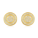 Certified 14K Gold 0.2ct Natural Diamond Round Halo Cluster Stud Earrings