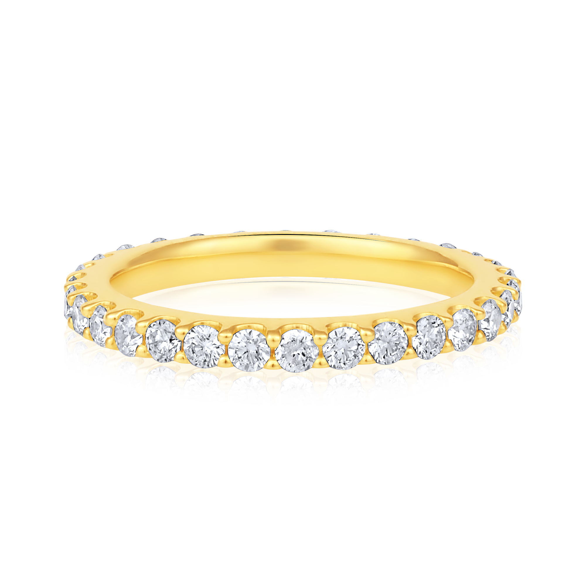 Certified 14K Gold 1ct Natural Diamond Full Eternity Band Thick Wedding Ring