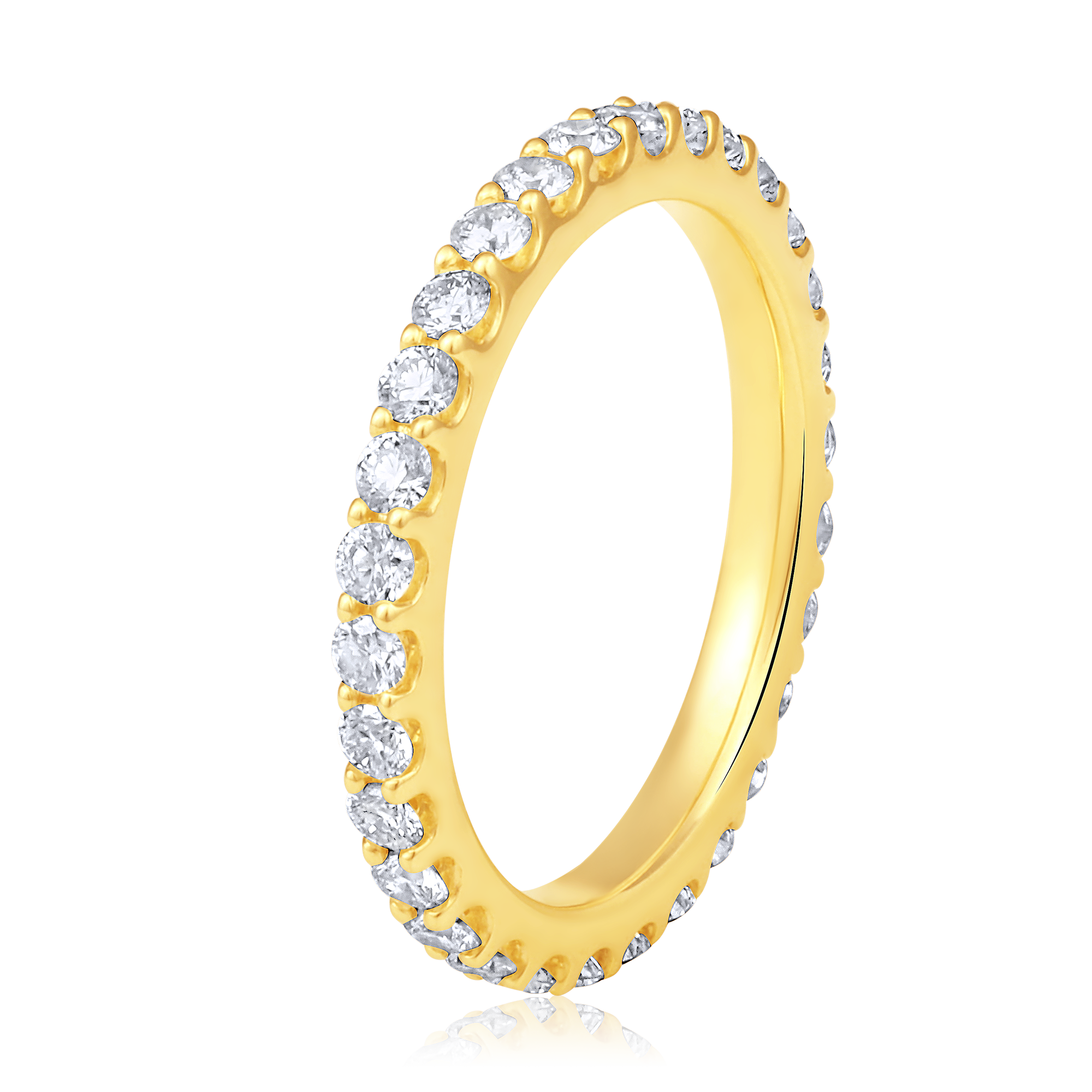 Certified 14K Gold 1ct Natural Diamond Full Eternity Band Thick Wedding Ring