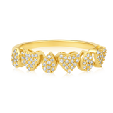 Certified 14K Gold 0.17ct Natural Diamond Heart Pear Tear Stackable Band Ring