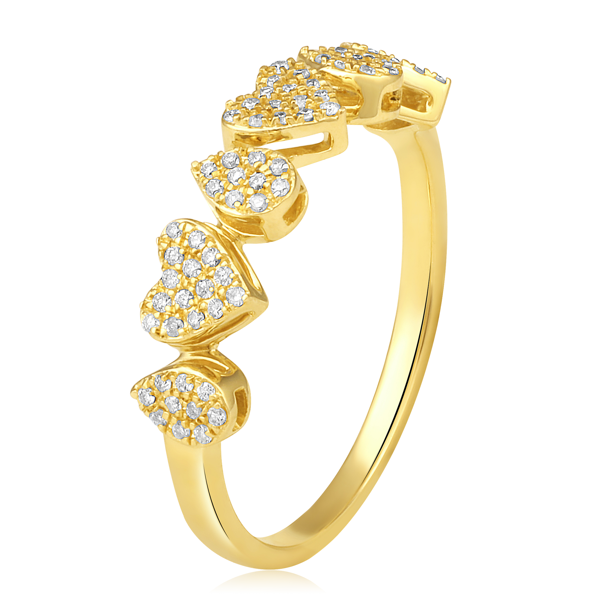 Certified 14K Gold 0.17ct Natural Diamond Heart Pear Tear Stackable Band Ring