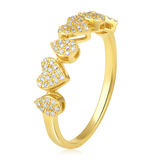 Certified 14K Gold 0.17ct Natural Diamond Heart Pear Tear Stackable Band Ring