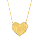 Certified 14K Gold 0.1ct Natural Diamond Heart Love Designer Pendant Necklace