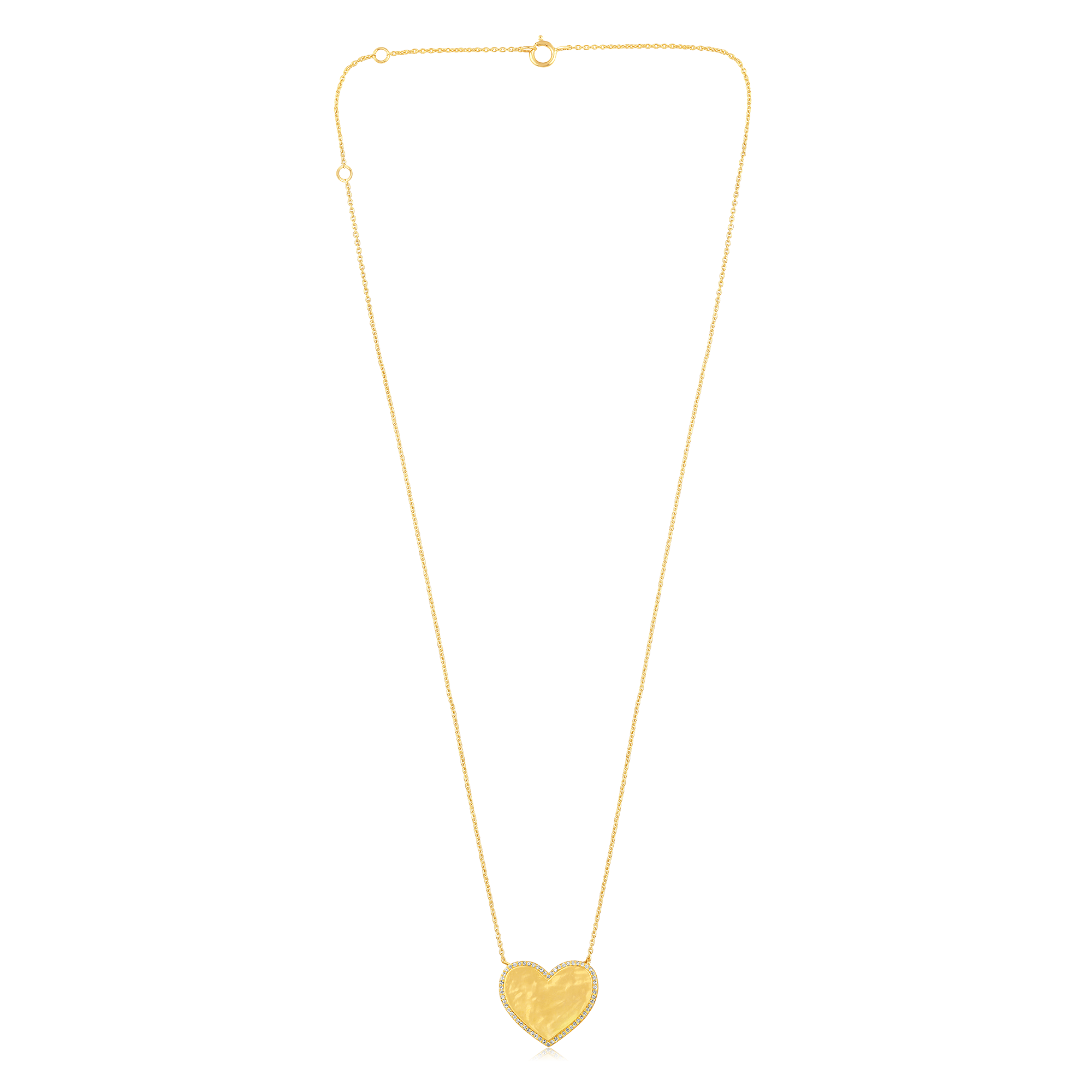 Certified 14K Gold 0.1ct Natural Diamond Heart Love Designer Pendant Necklace